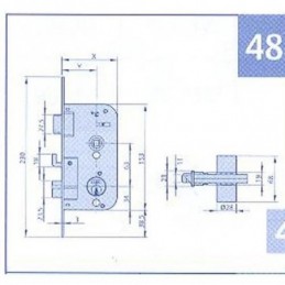 CERRADURA EMBUTIR 48-80 FL