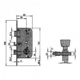CERRADURA EMBUTIR 48-E FL