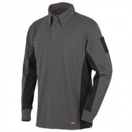 POLO STRETCH GRIS MANGAARGA...